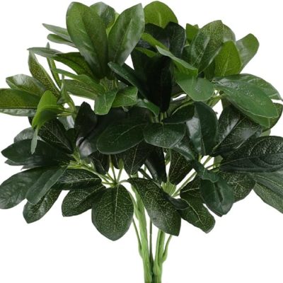 Artificial Shrubs Plants Fake Silk Schefflera Bushes Real Touch Faux Greenery Leaf Arrangements Indoor Outdoor